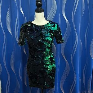 Topshop Velvet Sequin Mini Dress